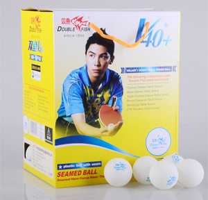 双鱼一星乒乓球V40+比赛用球新材料塑料球学校训练大盒装黄白球