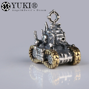 YUKI男士925纯银项链个性街机主题银饰坦克弹头吊坠女送男友礼物