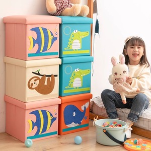 儿童玩具收纳箱有盖家用零食衣服整理凳可坐人大容量布艺储物箱