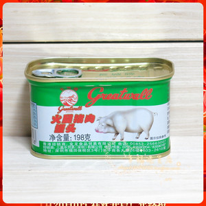 金冠卖家 Great Wall长城牌火腿猪肉罐头出口装 小白猪午餐肉198g