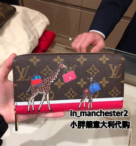 LOUIS VUITTON/路易威登 圣诞限量老花长颈鹿企鹅女钱包皮夹 正品