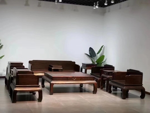 大红酸枝老料全独板明式沙发十一件套中式古典红木家具厅堂摆设品