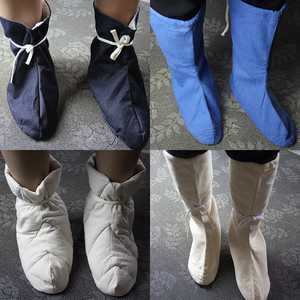 雨鞋雨靴专用纯棉布双层矿工袜子煤矿下井 低筒保暖脚套劳保鞋套