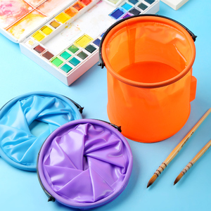 博格利诺塑胶收缩水粉颜料洗笔筒伸缩帆布折叠涮笔筒成人水彩丙烯绘画用小水桶便携大容量学生可插笔美术工具 阿里巴巴找货神器