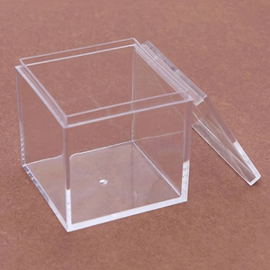 带盖透明糖果盒子正方形亚克力塑料食品礼品饼干喜糖包装小方盒