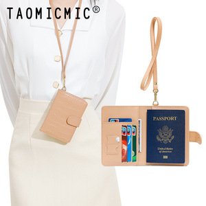 跨境韩版便携式挂脖护照包简约出国旅行机票夹收纳卡包保护套个性