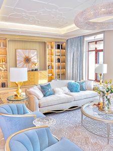 美式轻奢实木沙发法式布艺沙发简约现代三人沙发客厅整体别墅沙发