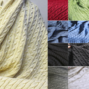 超厚麻花针织毛线布料 再造毛衣肌理重磅粗棒弹力针织服装DIY面料