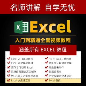 Excel视频教程HR财务会计实用函数透视图表VBA零基础进阶实战教学