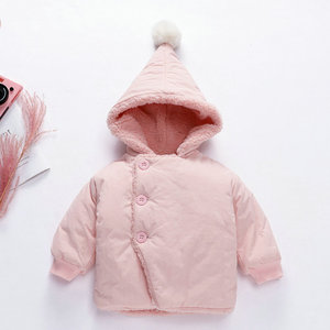 韩国婴童装连帽加绒厚棉服秋冬新款男女婴儿棉袄小宝宝棉衣外套潮