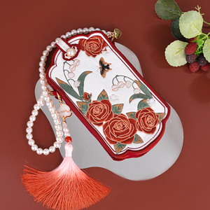 {铃兰梦}猫小姐原创红色包包结婚新娘包中国风刺绣包装手机小包包