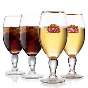 比利时时代精酿啤酒杯Stella专用玻璃杯子高脚杯果汁冷饮杯子圣杯
