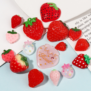 草莓仿真水果奶油胶手机壳树脂饰品配件diy材料包手工自制滴胶