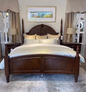 美式床新维多利亚实木床art复古双人床柱子法式四柱雕花主卧婚床