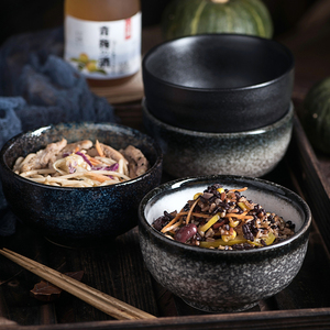 日式陶瓷米饭碗面碗汤碗韩式家用大碗沙拉碗粥碗创意个性复古餐具