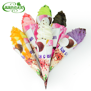 仿真冰淇淋甜筒假水果脆皮冰淇淋模型冰箱贴装饰摄影道具吧台摆设