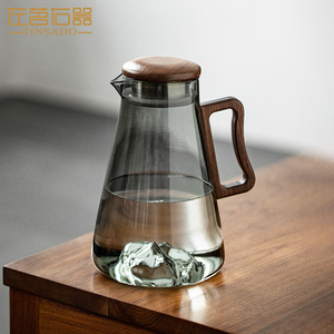 左茗右器冷水壶玻璃水杯家用套装耐高温超大容量凉水壶茶壶2000ML
