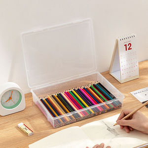塑料透明文具盒收纳盒大容量素描美术生简约铅笔盒学生开学季用品