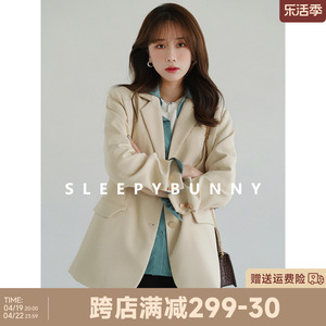 瞌睡兔镇店款！9W+复古廓形西装外套女2024年春秋休闲小个子西服