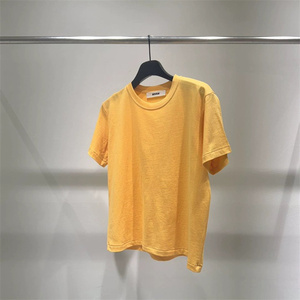 现韩国东大门代购2024春季新款 RIVER 纯色短袖休闲T恤