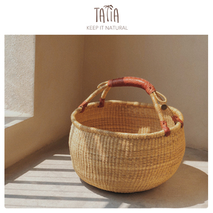 【大号在这里】Tayia 非洲手工草编织 菜篮子包 收纳购物篮草筐大