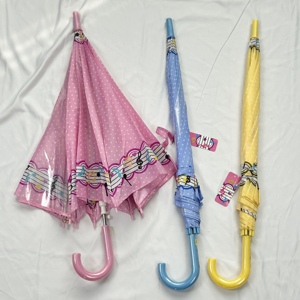 日本童趣圆点音符一面透明伞长柄自动小学生女孩安全创意儿童雨伞