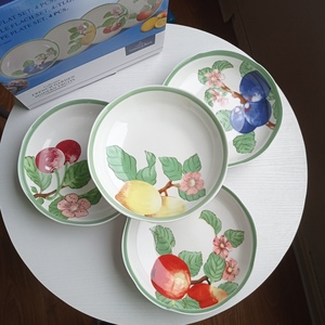 v宝盘子碗陶瓷家用餐具四件套 法式花园经典欧式瓷器 礼物礼盒装