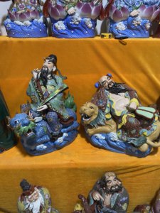 雕塑陶瓷八仙神像摆件吕洞宾佛像人物工艺品家居装饰摆件供奉55cm