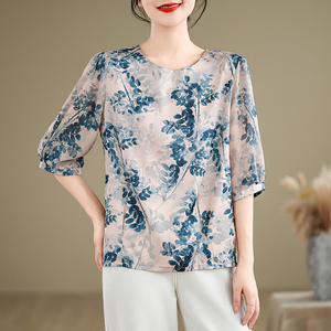 日韩外贸尾货品牌剪标短袖T恤女大码夏季新款宽松显瘦雪纺衫上衣