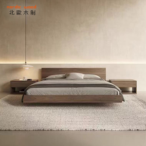 日式榻榻米床北欧实木床现代简约无床头矮床橡木悬浮床小户型定制