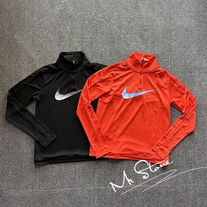 NIKE 耐克女子运动训练速干跑步半拉链针织长袖T恤DX0953-633-010