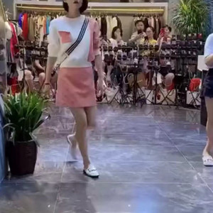 韩版潮套裙新款时尚粉色女装春夏显瘦小97962023清新