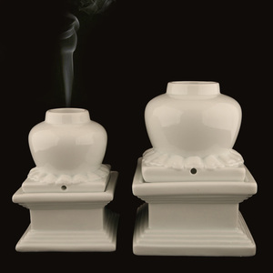 施食烟供香炉家用塔香食子粉藏式煨桑香炉陶瓷烟供盘（烧坏补发）