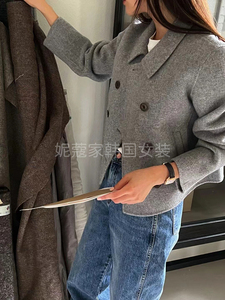 现货2022韩国东大门代购BOLD秋冬新款羊毛羊绒复古短外套大衣女装