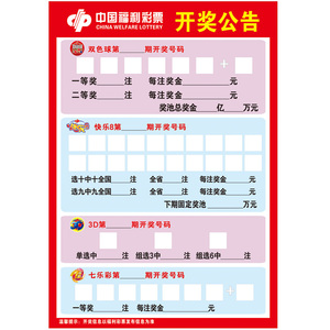 福彩游戏指南公告福利彩票海报展板推介公告牌看图福彩开奖公告栏