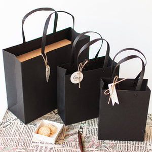 简约黑色礼品袋端午节礼盒袋子礼品盒送男生礼物包装袋生日手拎袋