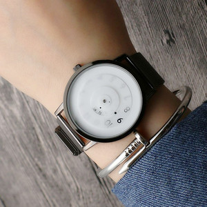 韩版概念时尚手表织网带中性手表转盘潮流男女通用钢带表58987