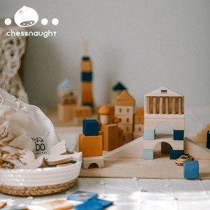 栗外 乌克兰Sabo积木木质玩具创意城市系列场景搭建儿童早教