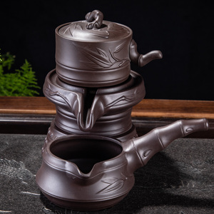 紫砂石磨懒人功夫自动茶具套装家用旋转出水防烫泡茶壶杯茶道配件