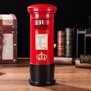 英伦创意装饰模型摆件 摄影道具橱窗陈列摆设树脂邮筒 储蓄存钱罐