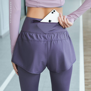 专业跑步运动套装女长裤可放手机后腰口袋瑜伽健身裤晨跑速干春夏