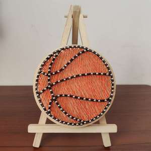 特价篮球足球钉子绕线画抖音DIY材料包缠线纱线手工课装饰成品