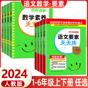 2024版语文要素天天练人教版一二三四五六年级下册语文数学核心素养天天练每日一练课本同步专项训练小学教材名校课堂单元测试卷