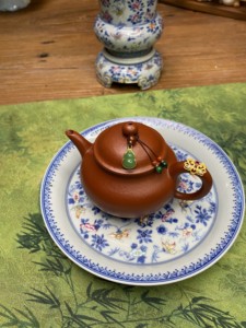茶壶饰品《碧玉小葫芦》高端茶器装饰纯手工编织精致小提溜