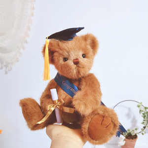 送学子毕业礼物关节泰迪熊毛绒玩具泰迪熊五关节泰迪熊小博士熊