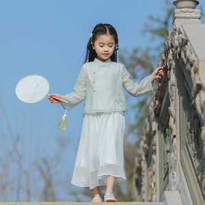 汉服女童夏季唐装儿童宝宝中国风童装小童古风汉服套装亲子装母女