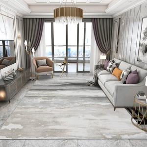 2024新款法式轻奢高级灰客厅地毯卧室地垫茶几毯耐脏短毛机织地毯