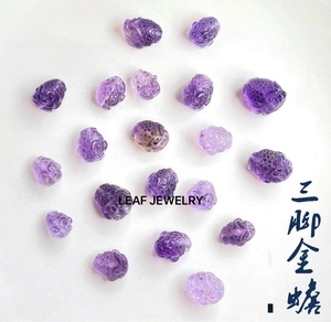 天然紫晶/紫黄晶水晶 三足金蟾 三脚金蟾  手链 项链 吊坠 挂件