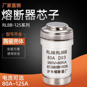 沪丰保险丝熔断丝RL8B/RL98/R026 80A100A125A熔芯螺旋式熔断器芯