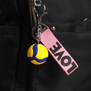 中国女排球迷纪念品Mikasa排球钥匙扣挂件仿皮革创意礼品书包挂饰